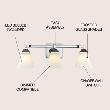 Staunton Iron/Glass Modern Cottage LED Vanity Light